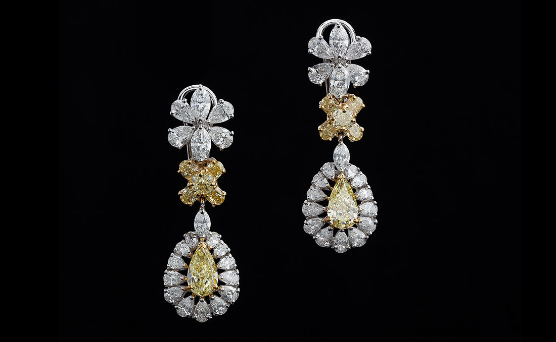 Contemporary Fancy Yellow Diamond Earrings
