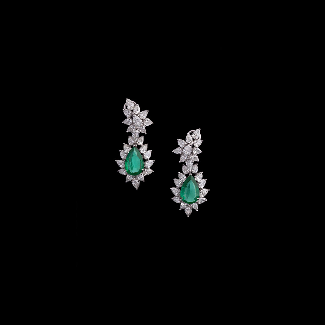 Emerald and Diamond Statement Earrings